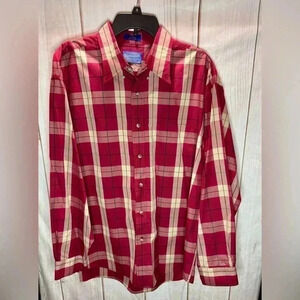 Pendleton Red Plaid Men’s Button Down‎ Shirt Size XL